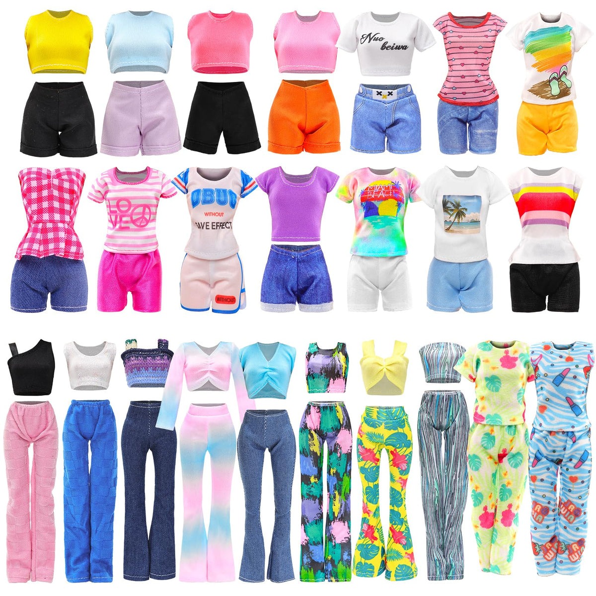 BARWA 30 PCS Doll Clothes & Accessories for 11.5-Inch Dolls | Casual, Sport & Sleepwear