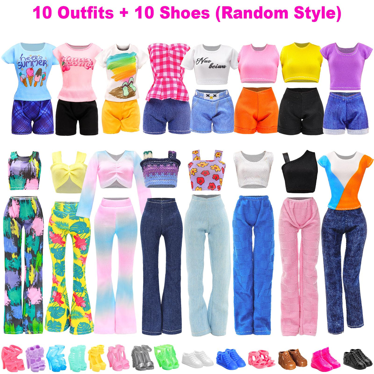 BARWA 30 PCS Doll Clothes & Accessories for 11.5-Inch Dolls | Casual, Sport & Sleepwear