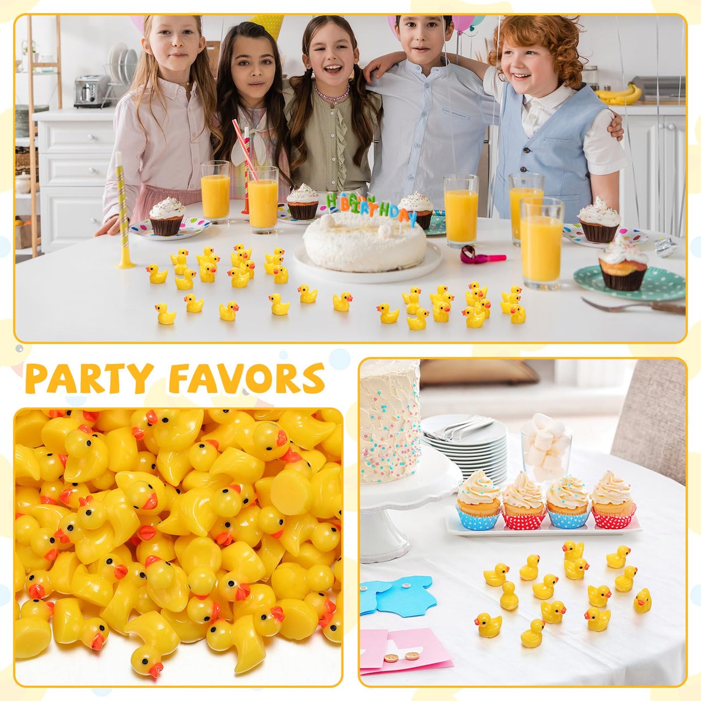 Barydat 1200 Pcs Mini Resin Ducks – Yellow Bulk Duck Decor for Dollhouses, Gardens, Parties