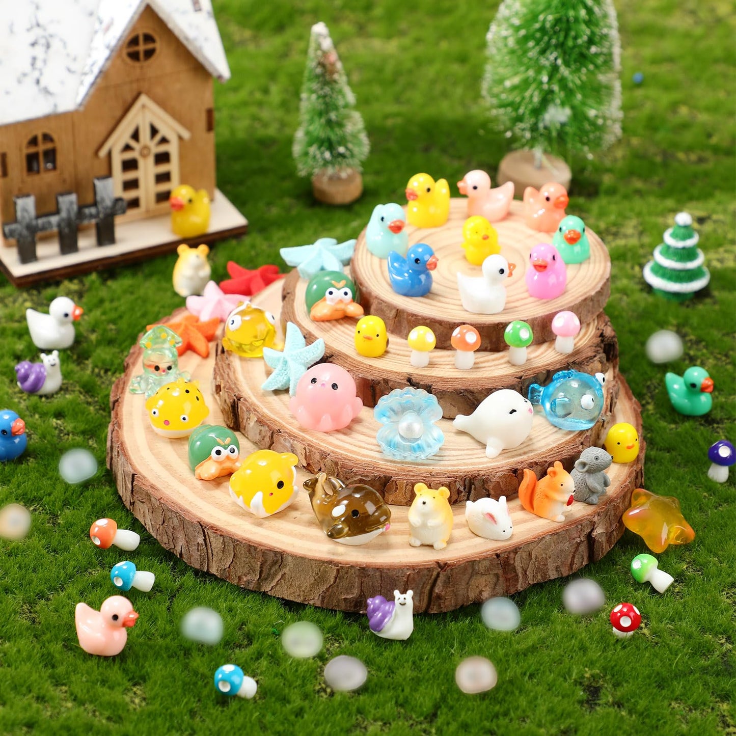 Barydat 400 Pcs Mini Resin Animals Figures — Bulk DIY Miniatures