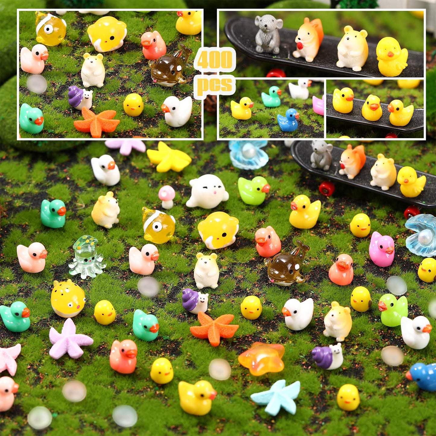Barydat 400 Pcs Mini Resin Animals Figures — Bulk DIY Miniatures