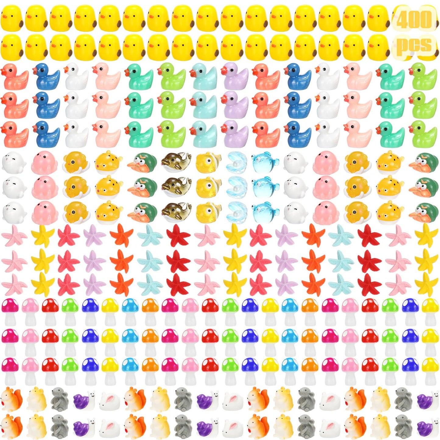 Barydat 400 Pcs Mini Resin Animals Figures — Bulk DIY Miniatures
