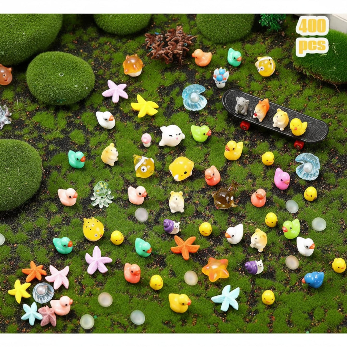 Barydat 400 Pcs Mini Resin Animals Figures — Bulk DIY Miniatures