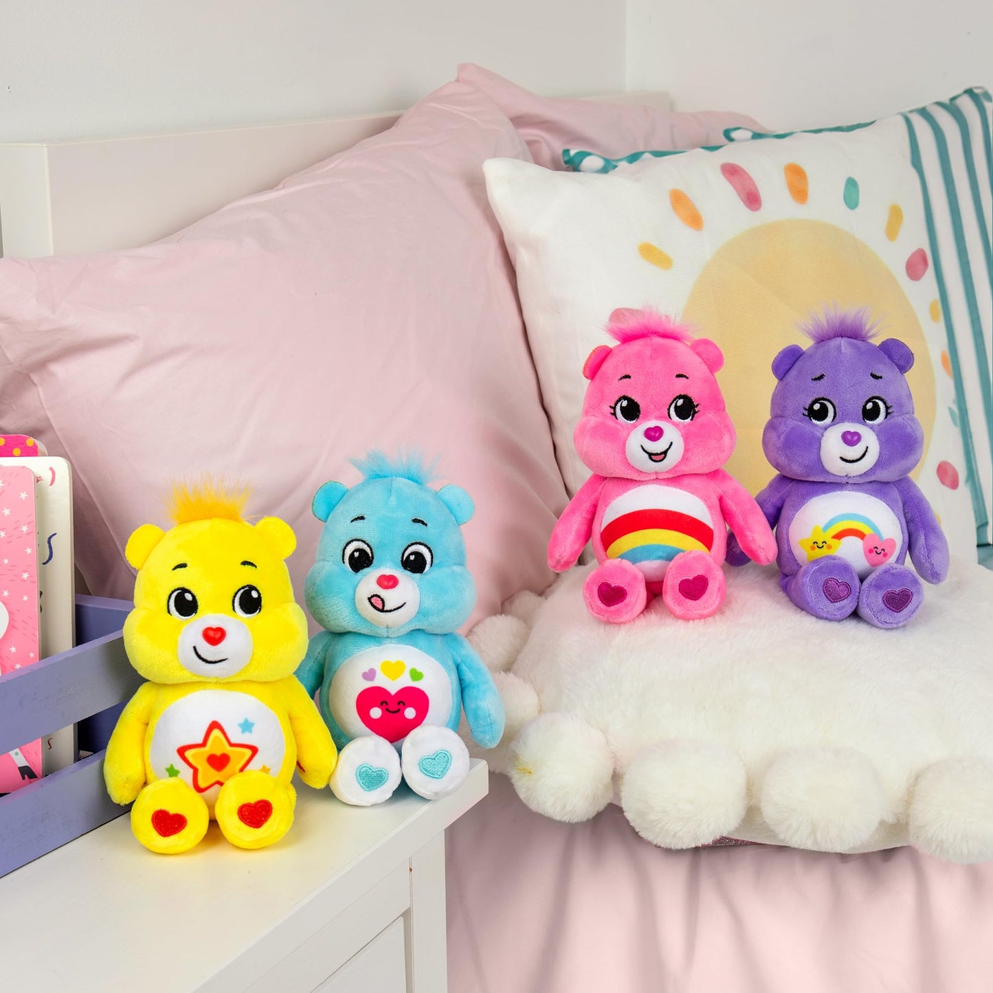 Basic Fun Care Bears Treasure Chest: Set of 4 Beanie Plush Toys