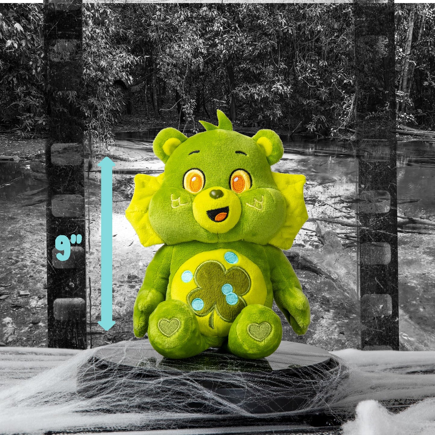 Care Bears x Universal Monsters 9-inch Fun Size Plush — Good Luck Bear as Creature from the Black Lagoon | Soft, Collectible Plush