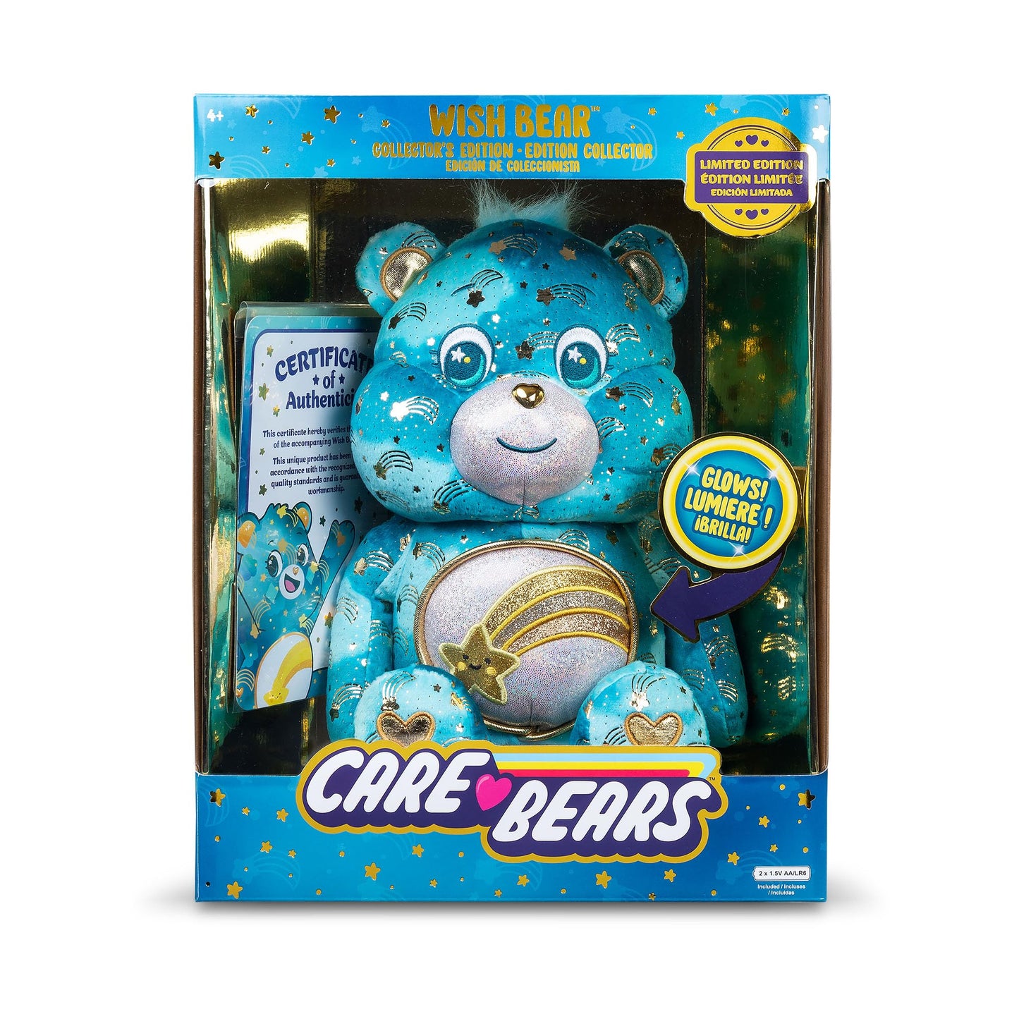 Basic Fun Care Bears Wish Bear 35cm Luminous Belly Plush – Eco-Friendly Glow Toy