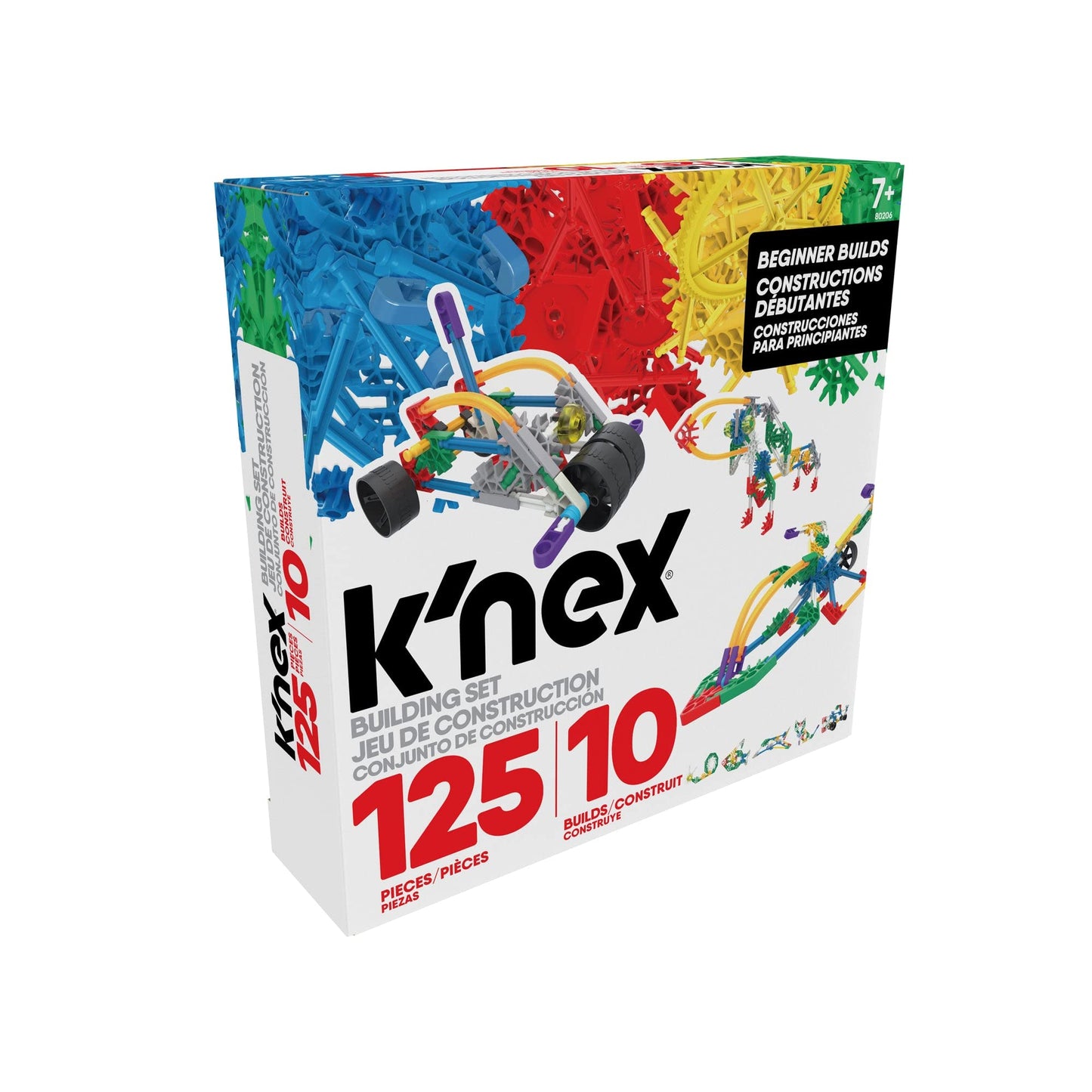 Basic Fun K'NEX Beginner Building Set – 125 Pieces, 10 Models (Ages 7+)