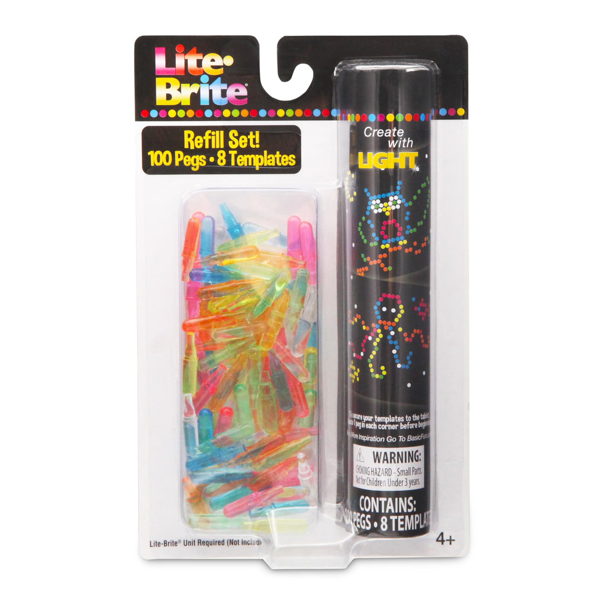 Lite-Brite Peg & Template Refill Pack – Glow Drawing Board Accessories by Basic Fun