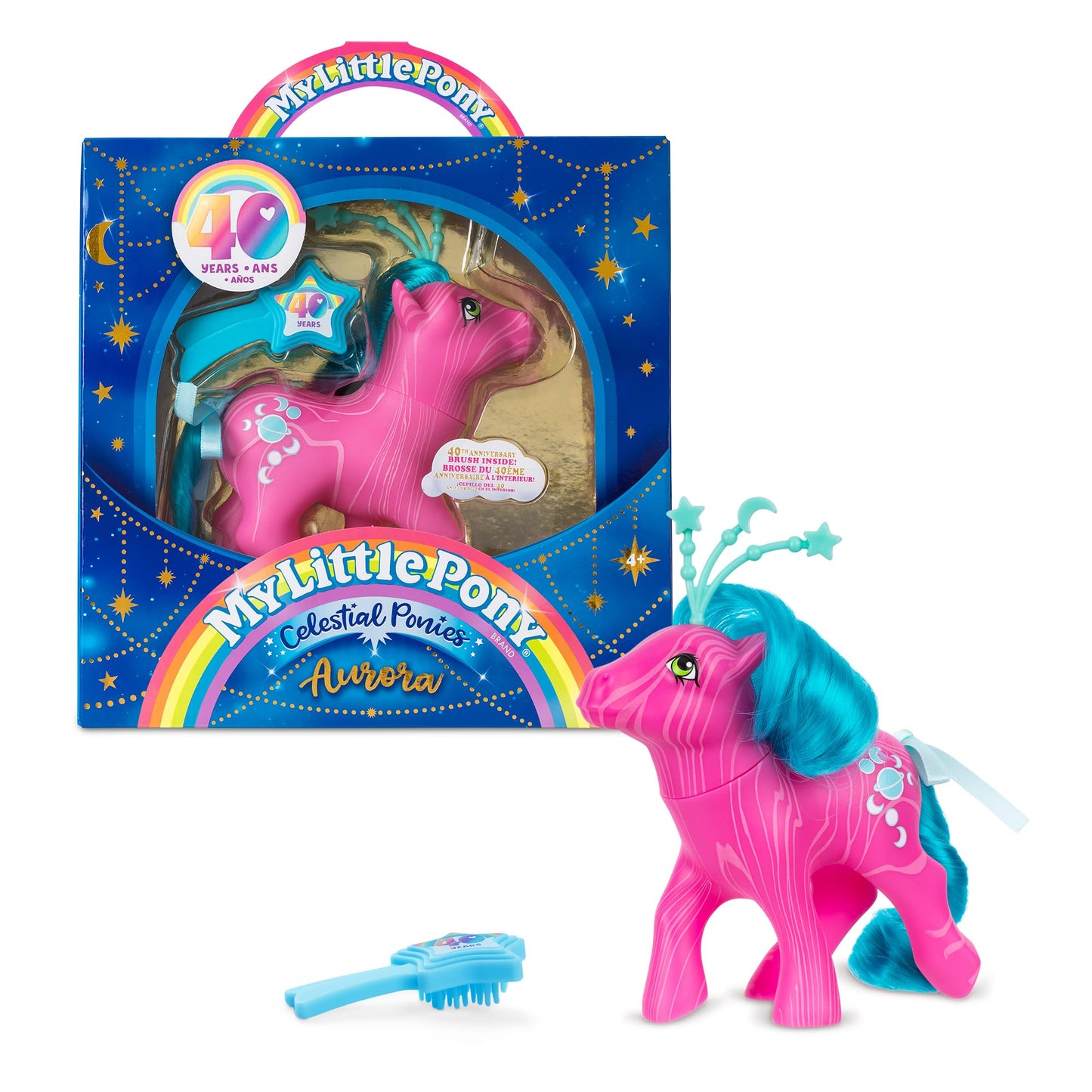 Basic Fun My Little Pony Aurora Celestial Pony – Retro 4-Inch Collectible Figure