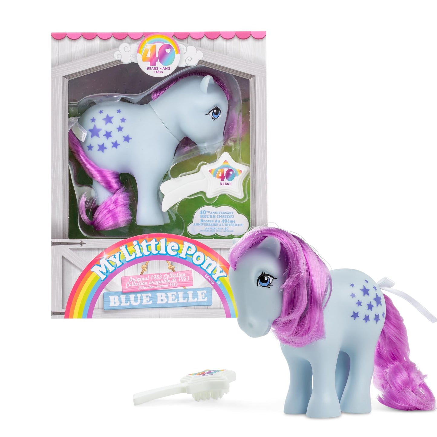 Basic Fun My Little Pony Blue Belle 40th Anniversary 4-Inch Figure | Brushable Mane