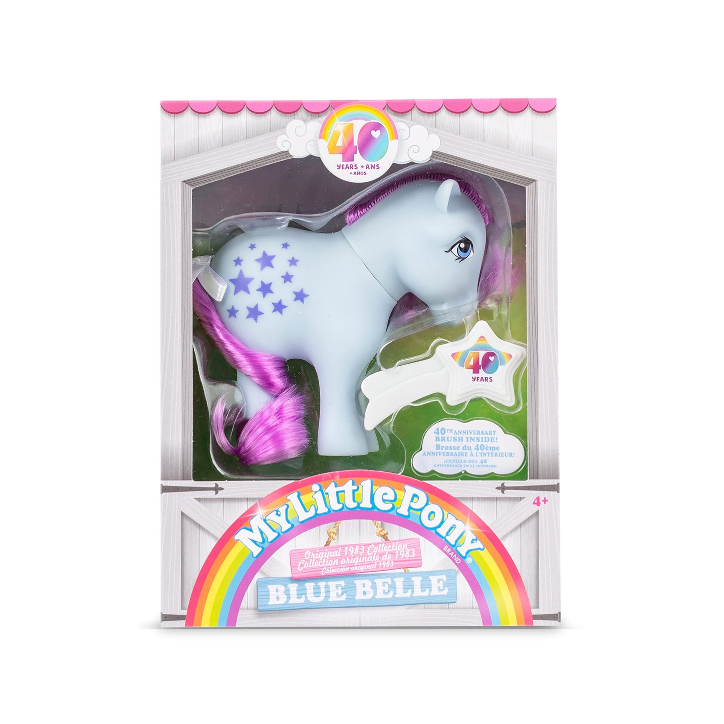Basic Fun My Little Pony Blue Belle 40th Anniversary 4-Inch Figure | Brushable Mane