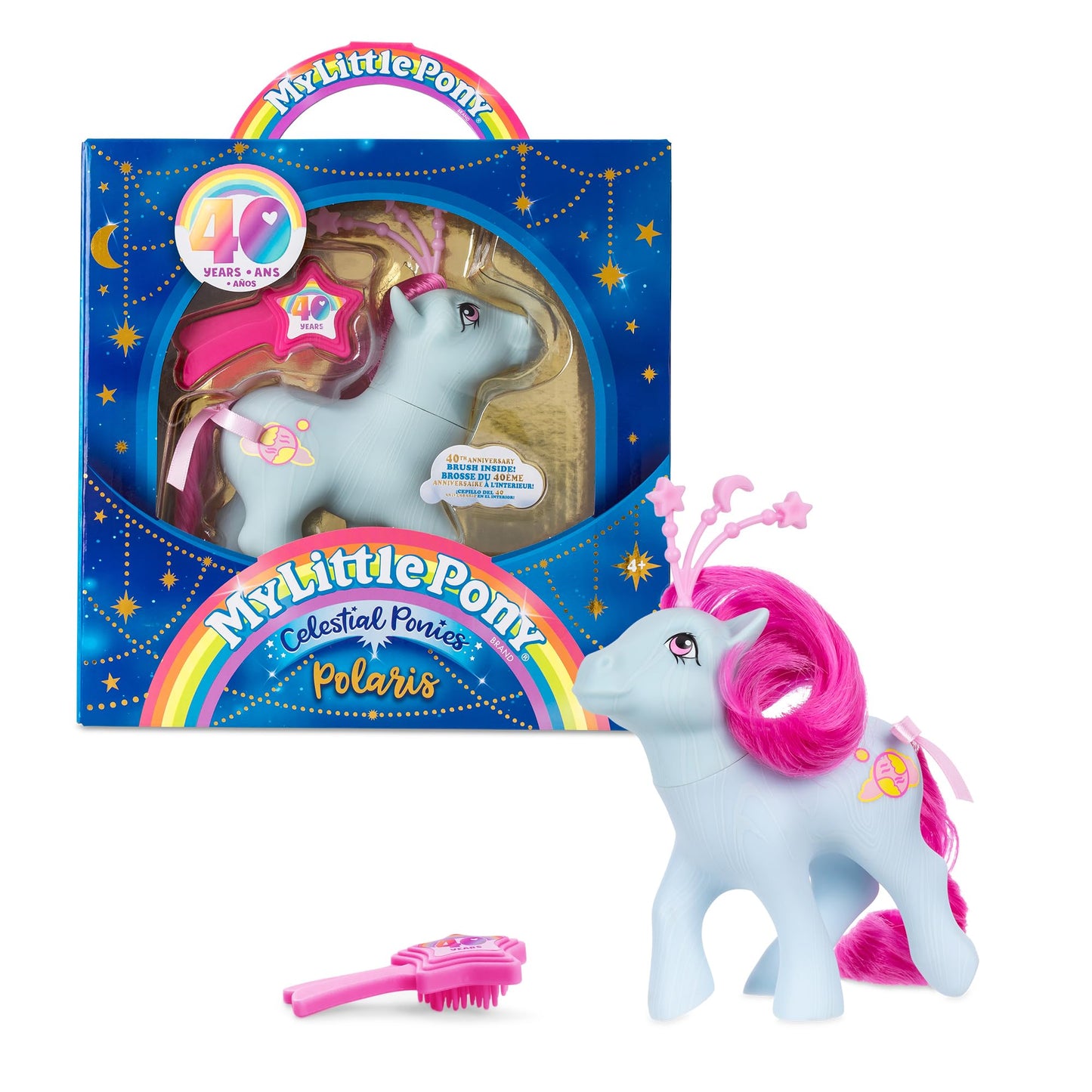 Basic Fun My Little Pony Polaris Celestial Pony — Retro 4-Inch Collectible Figure (40th Anniversary)