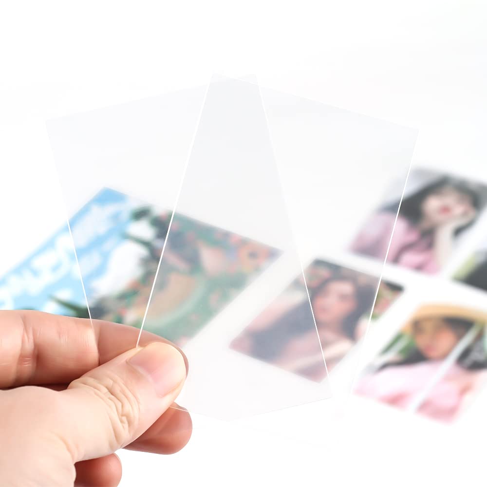 Baskiss 100 Pack Photocard Sleeves — 58 x 89 mm, 200 Micron Thick, PVC-Free