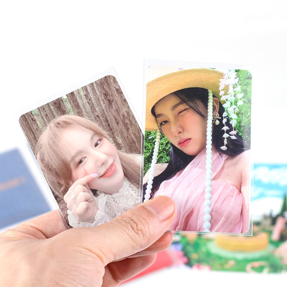 Baskiss 100 Pack Photocard Sleeves — 58 x 89 mm, 200 Micron Thick, PVC-Free