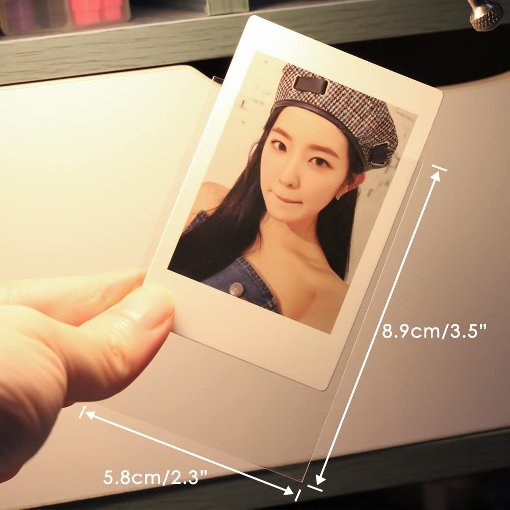 Baskiss 100 Pack Photocard Sleeves — 58 x 89 mm, 200 Micron Thick, PVC-Free