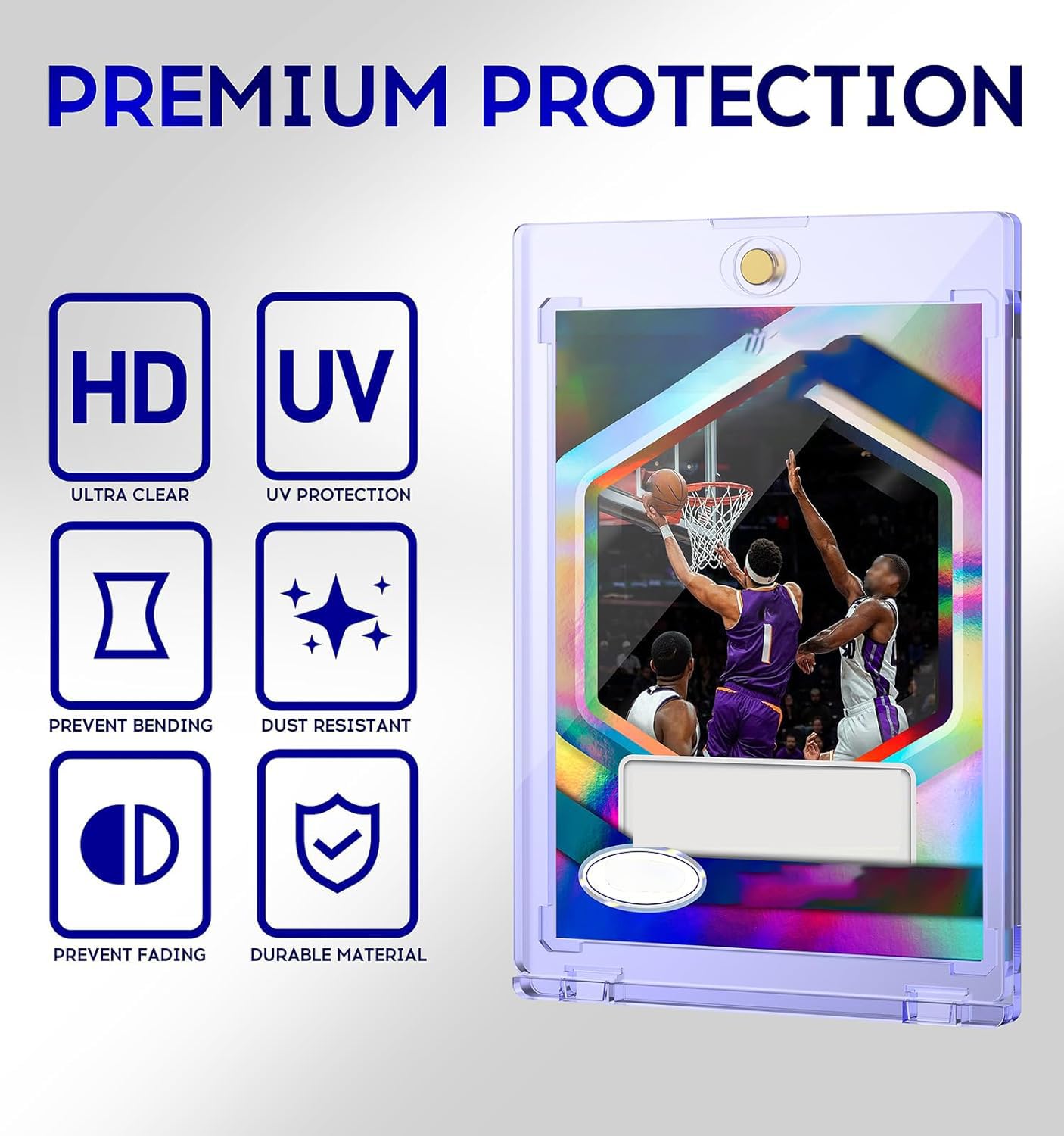 Basthalan 100ct Magnetic Card Holder - UV-Protected 35pt Acrylic Case