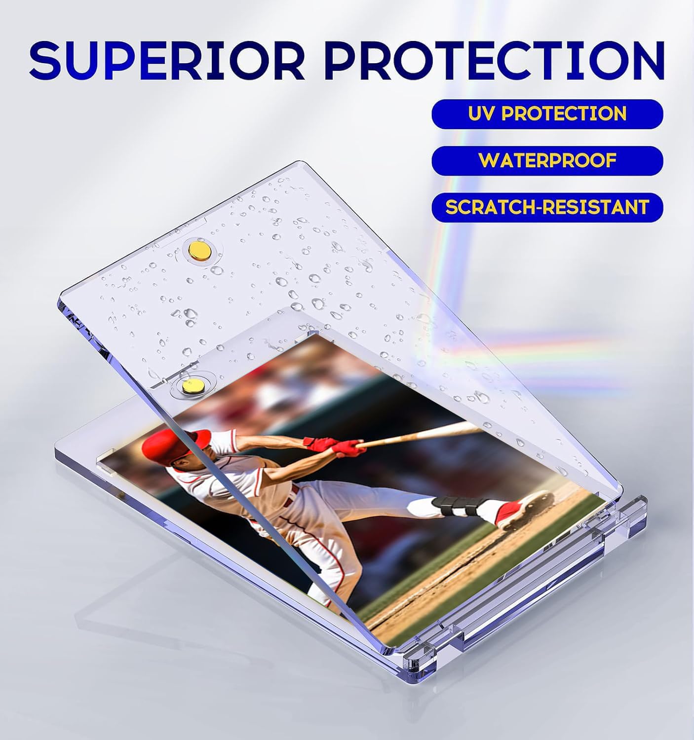 Basthalan 100ct Magnetic Card Holder - UV-Protected 35pt Acrylic Case