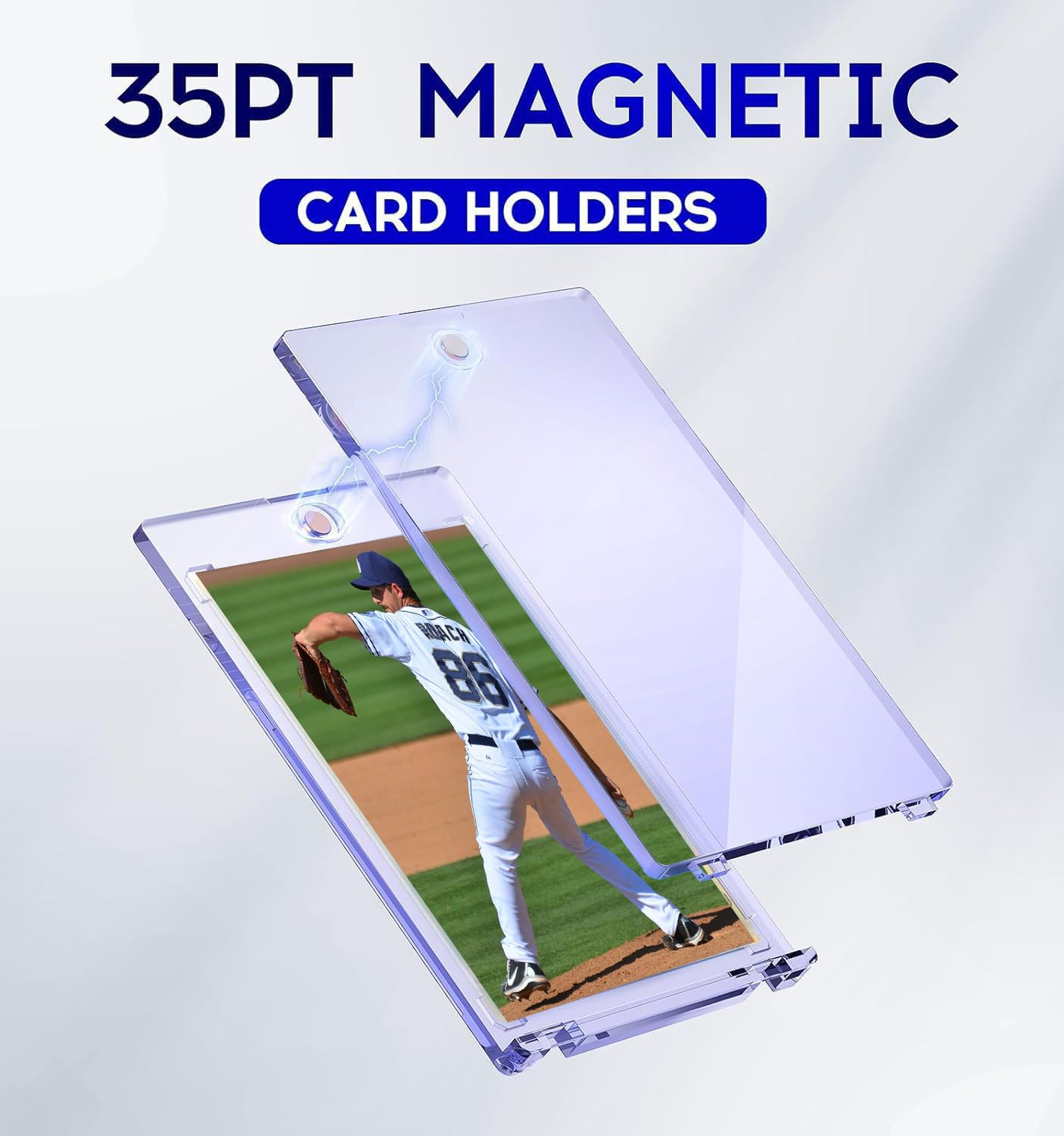 Basthalan 100ct Magnetic Card Holder - UV-Protected 35pt Acrylic Case