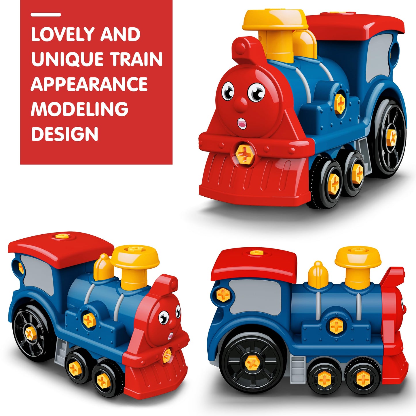 BASUN Toddler Take Apart Toy Set with Electric Drill | DIY Train Assembly & STEM Learning Toys for 3–8