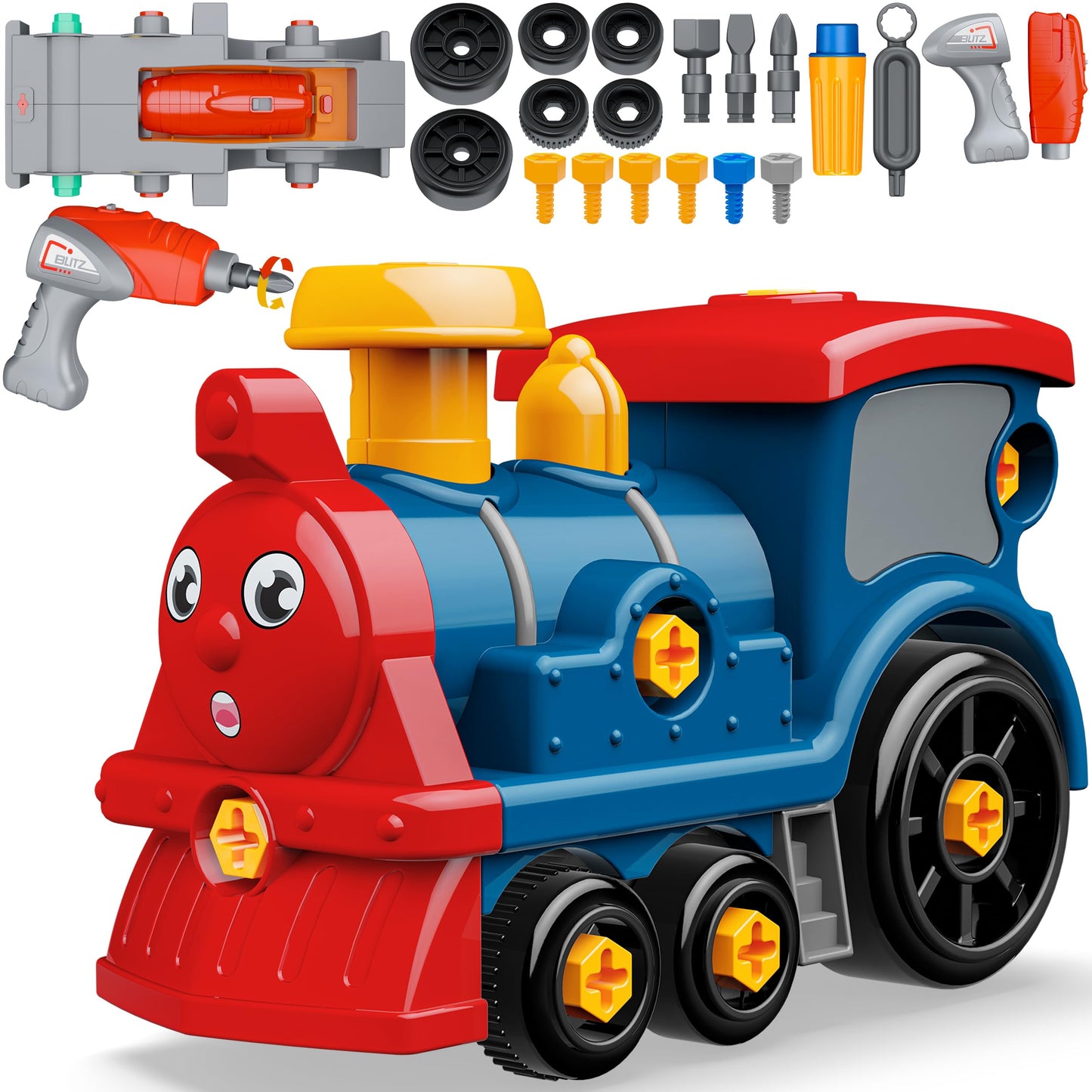 BASUN Toddler Take Apart Toy Set with Electric Drill | DIY Train Assembly & STEM Learning Toys for 3–8