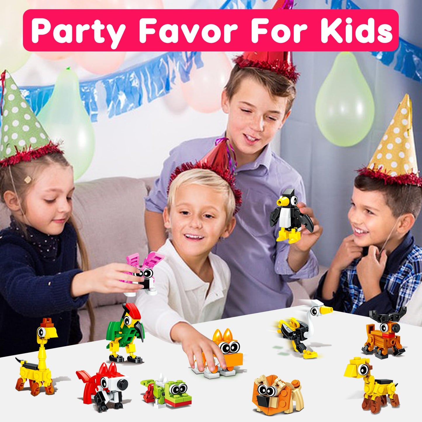 Basytodio 30pcs Animal Mini Building Blocks – Party Favors & Classroom Prizes