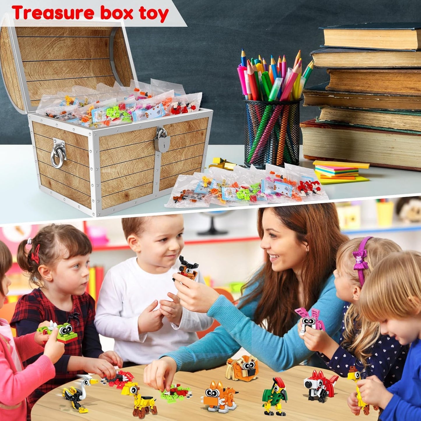 Basytodio 30pcs Animal Mini Building Blocks – Party Favors & Classroom Prizes