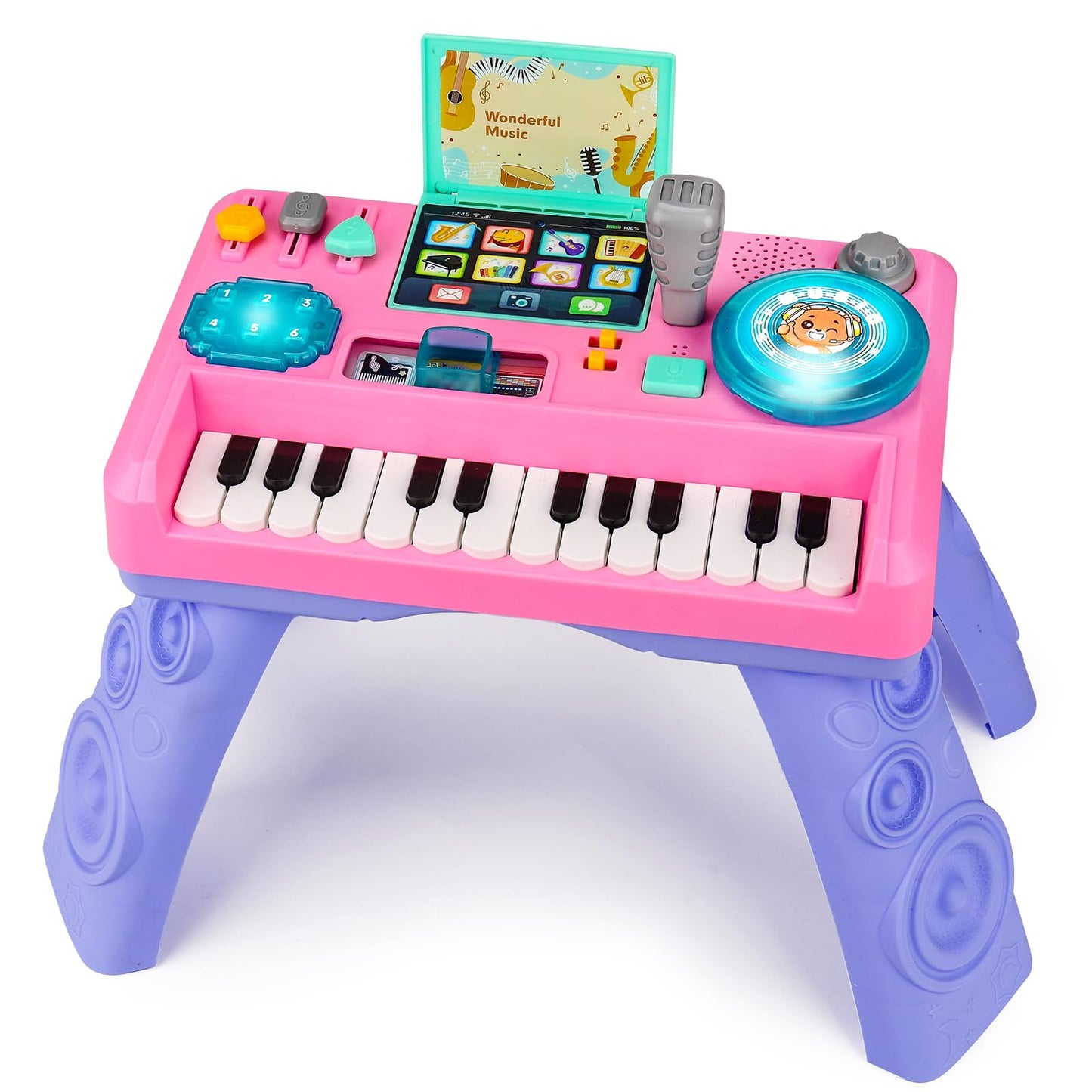 Basytodio Baby DJ Table for Toddlers 1-3: Music, Lights & Learning