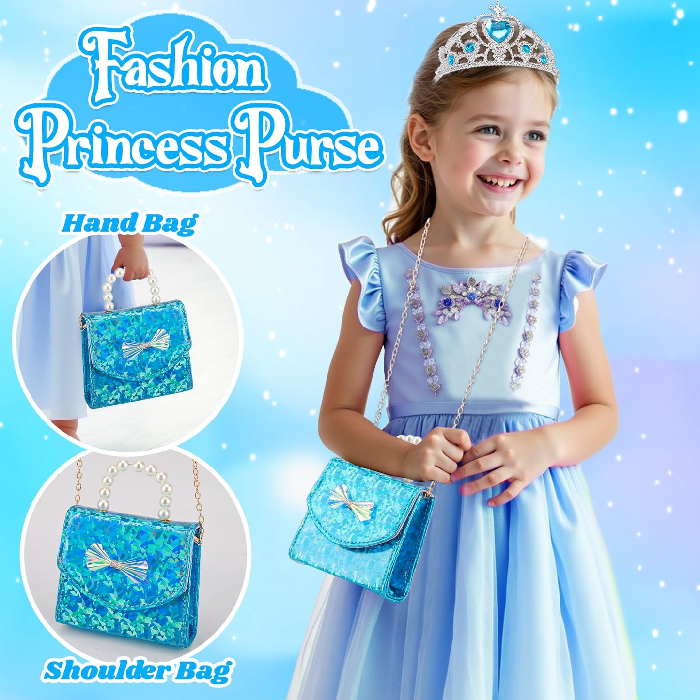 Basytodio Frozen Makeup & Dress Up Kit for Girls | Pretend Play, Princess Dress Up & Nail Polish