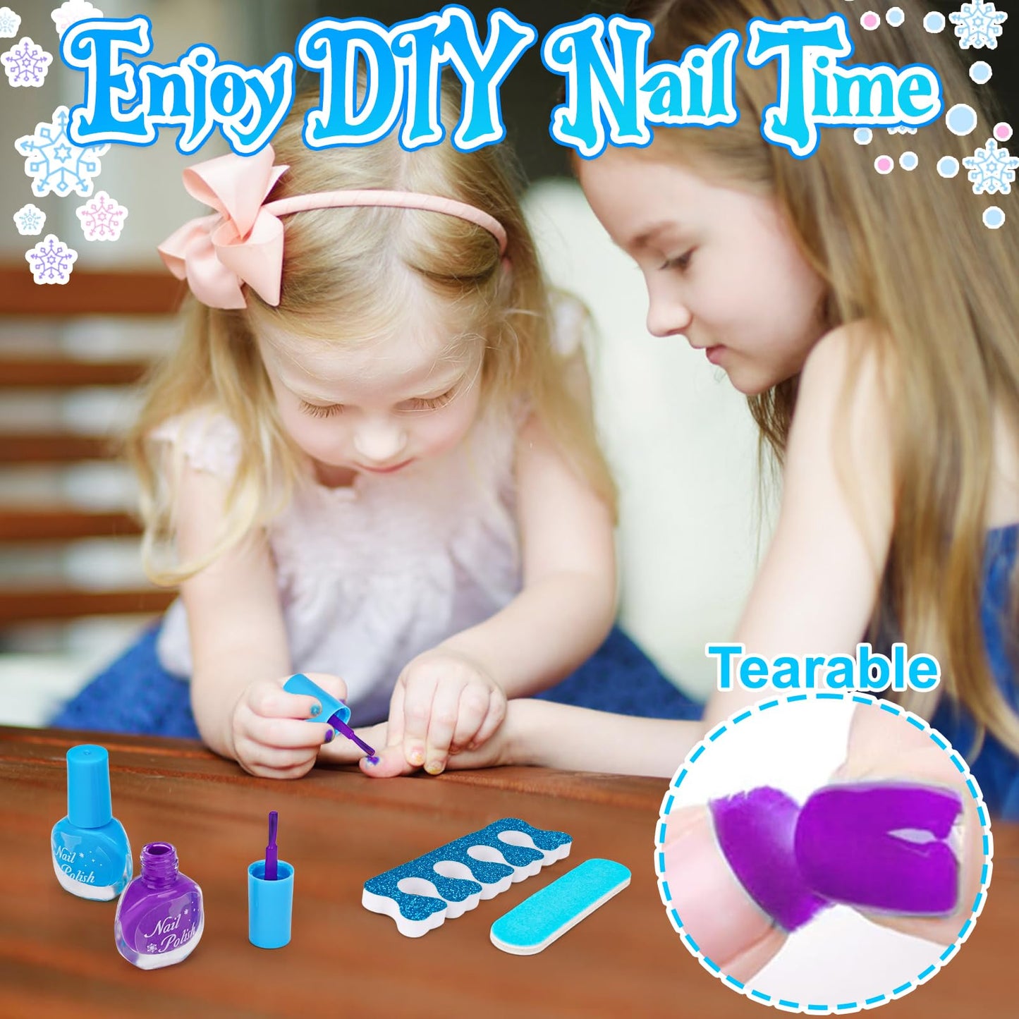 Basytodio Frozen Makeup & Dress Up Kit for Girls | Pretend Play, Princess Dress Up & Nail Polish