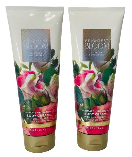 Bath & Body Works Brightest Bloom Ultimate Hydration Body Cream – 8 oz, 2-Pack