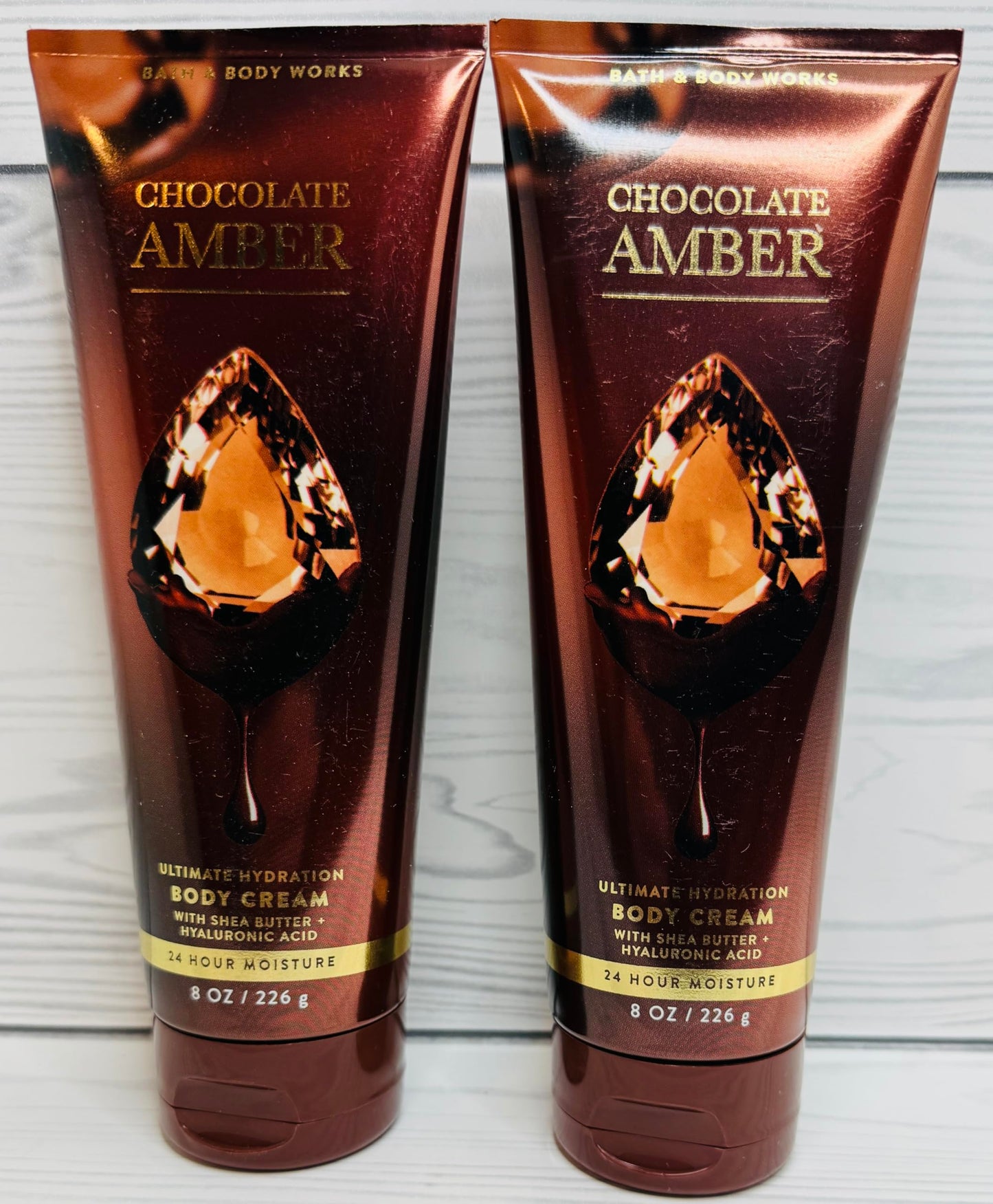 Bath & Body Works Chocolate Amber Ultimate Hydration Body Cream – 8 oz x 2