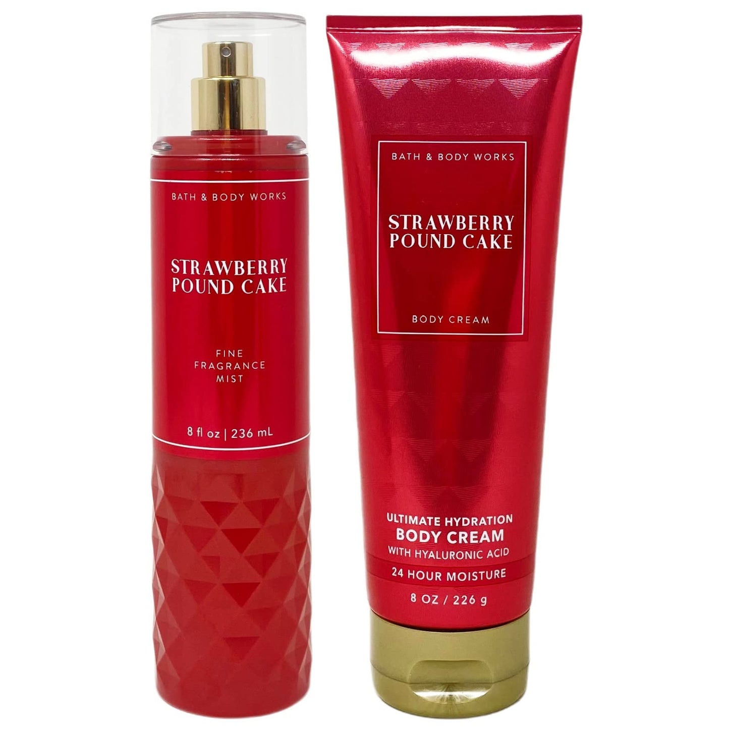 Bath & Body Works Strawberry Pound Cake Gift Set – Fine Fragrance Mist & Body Cream (2021)