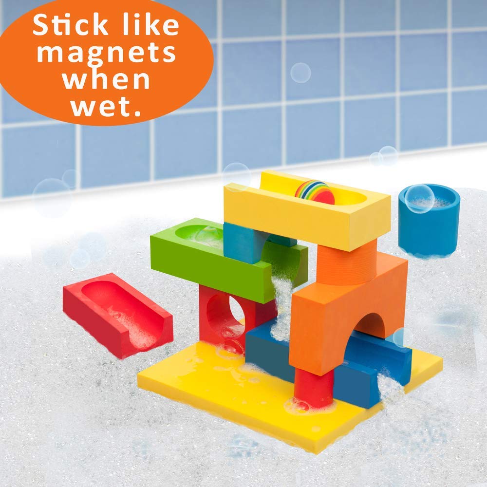 BathBlocks Ball Run & Waterfall Bath Toy — STEM Play for Ages 3-9
