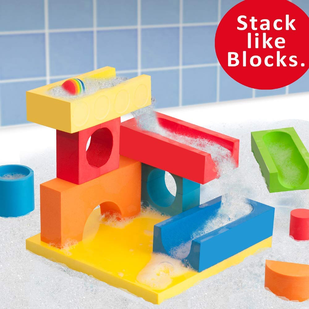 BathBlocks Ball Run & Waterfall Bath Toy — STEM Play for Ages 3-9