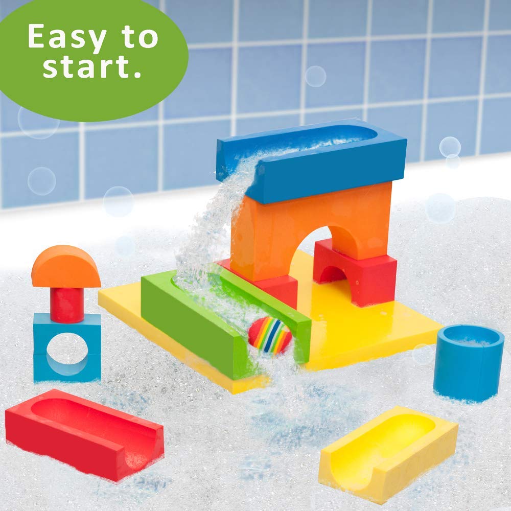 BathBlocks Ball Run & Waterfall Bath Toy — STEM Play for Ages 3-9