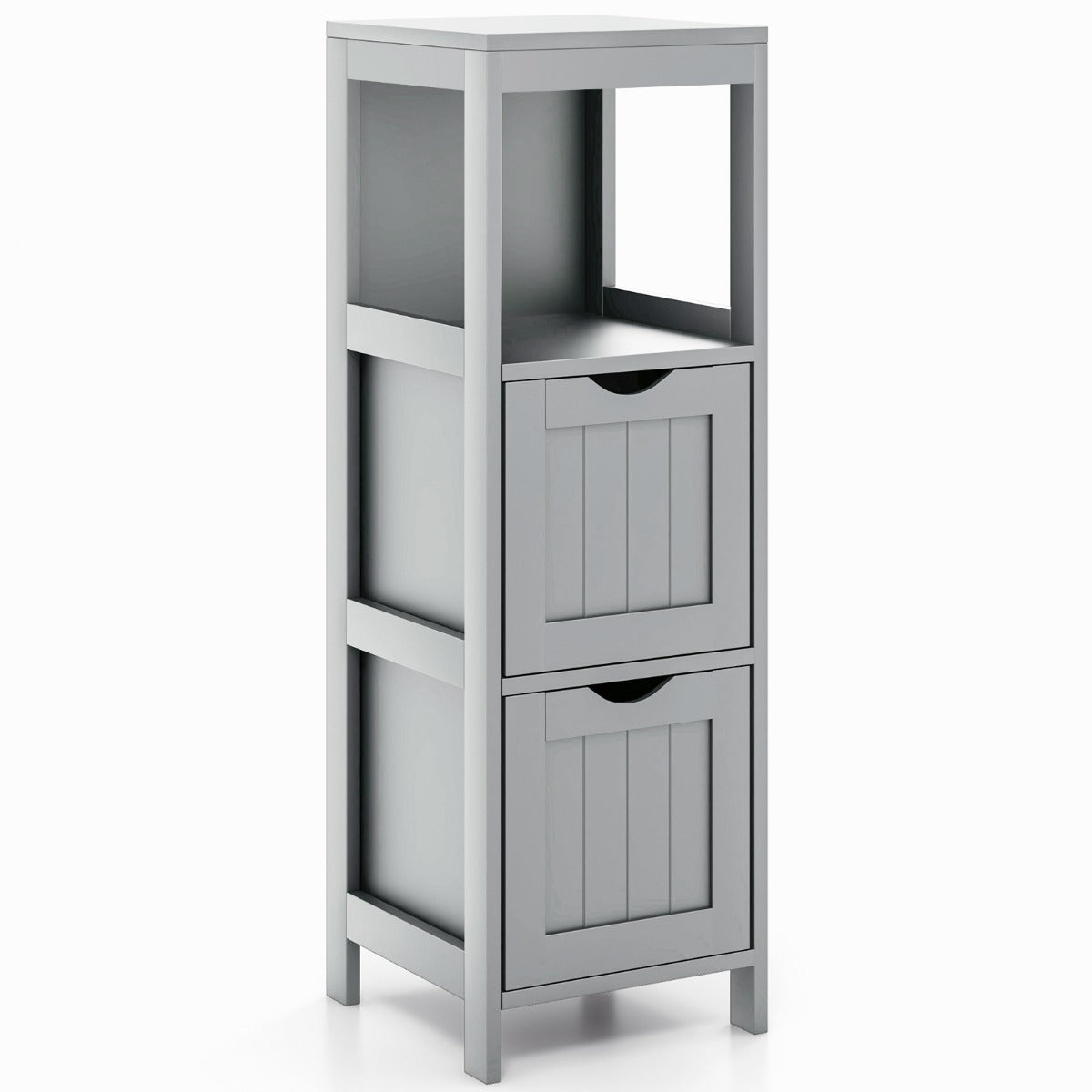 Bathroom Storage Cabinet with 2 Removable Drawers and Open Shelf-Black