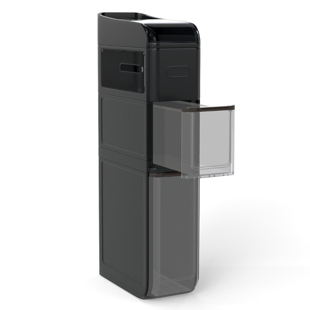 4-Tier Bathroom Storage Cabinet with 2 Drawers and Tissue Box-Black
