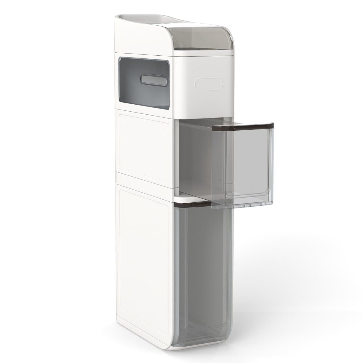 4-Tier Bathroom Storage Cabinet with 2 Drawers and Tissue Box-Black