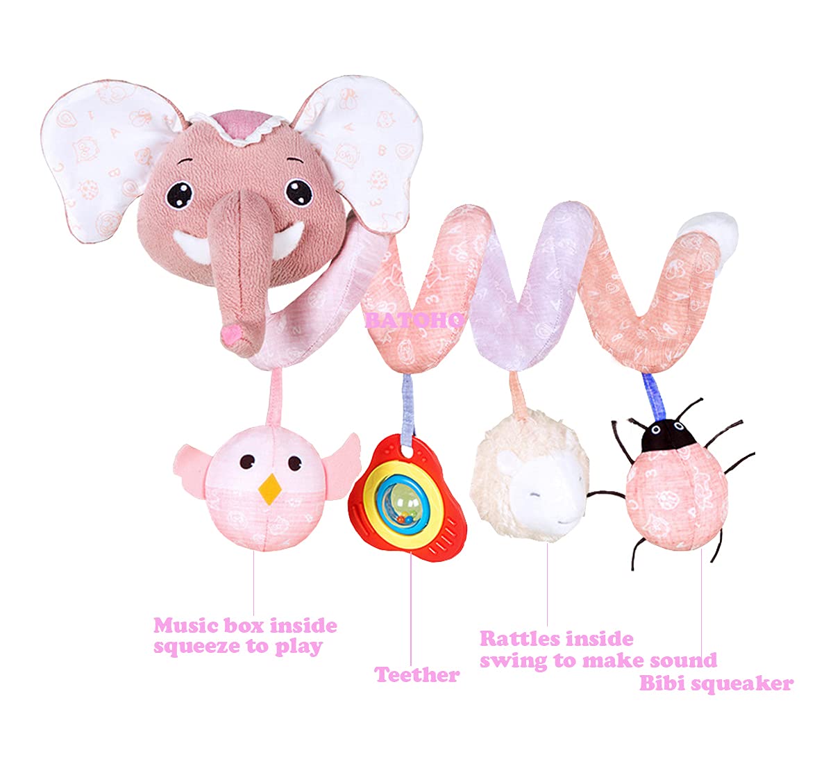 BATOHO Musical Owl Rattle – Car Seat & Stroller Toy for Babies 0-12 Months