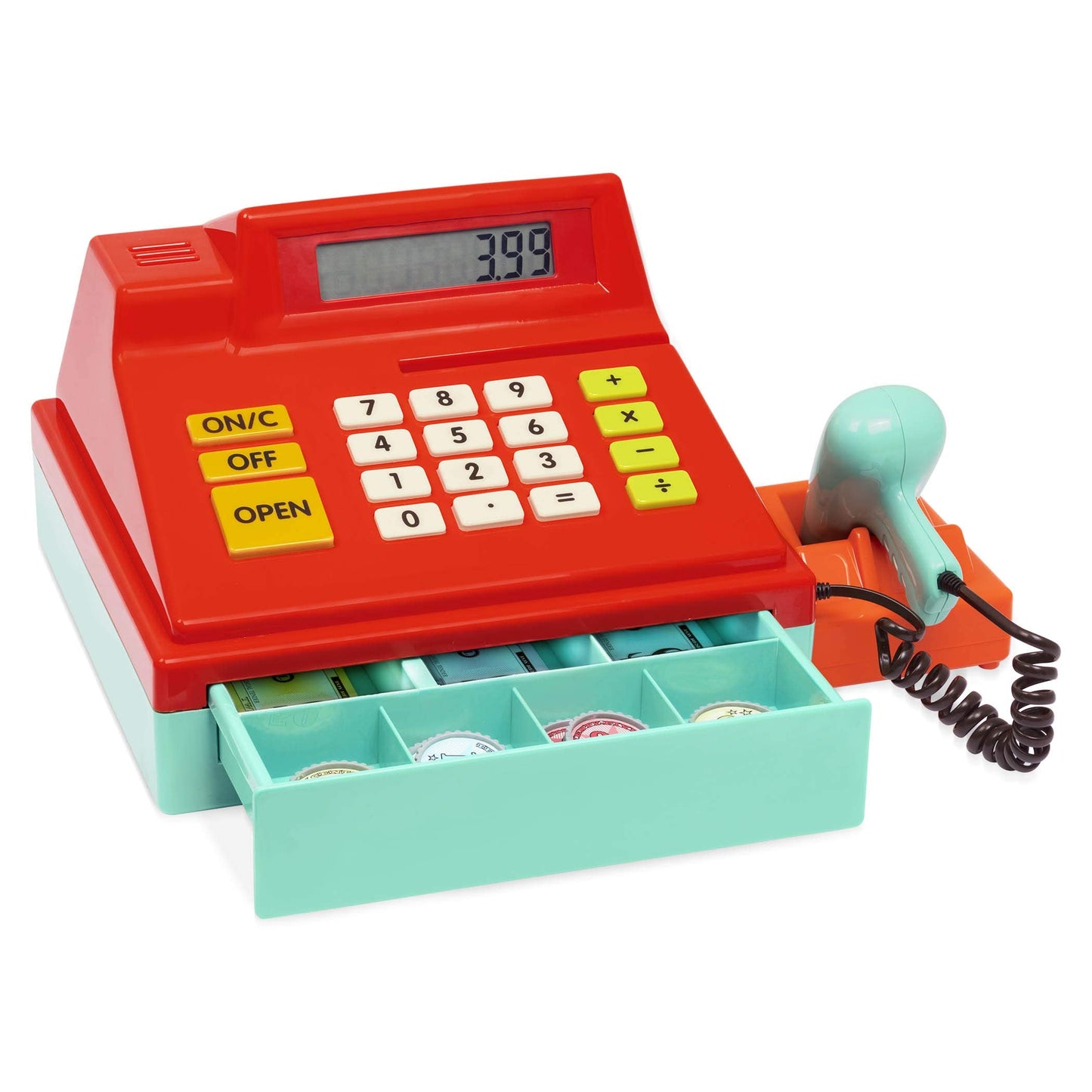 Battat Cash Register with Scanner — Realistic Pretend Play, Beep, Coins & Cards