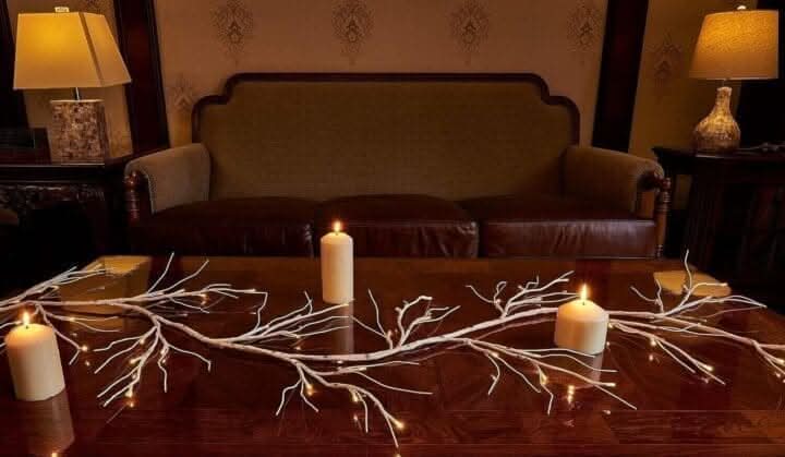 6ft LED Artificial Birch Garland Battery Operated Twig Decoration