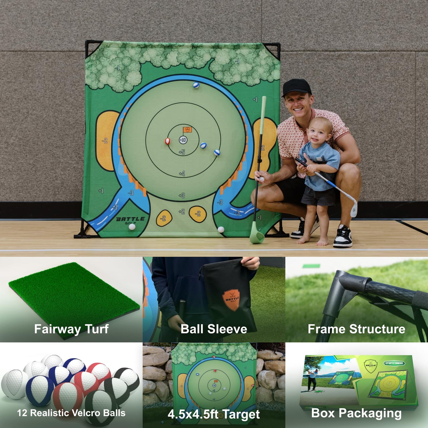 Battle Golf Indoor Chipping Game – Portable Short-Game Practice for Dads and Juniors | Standard Indoor Set