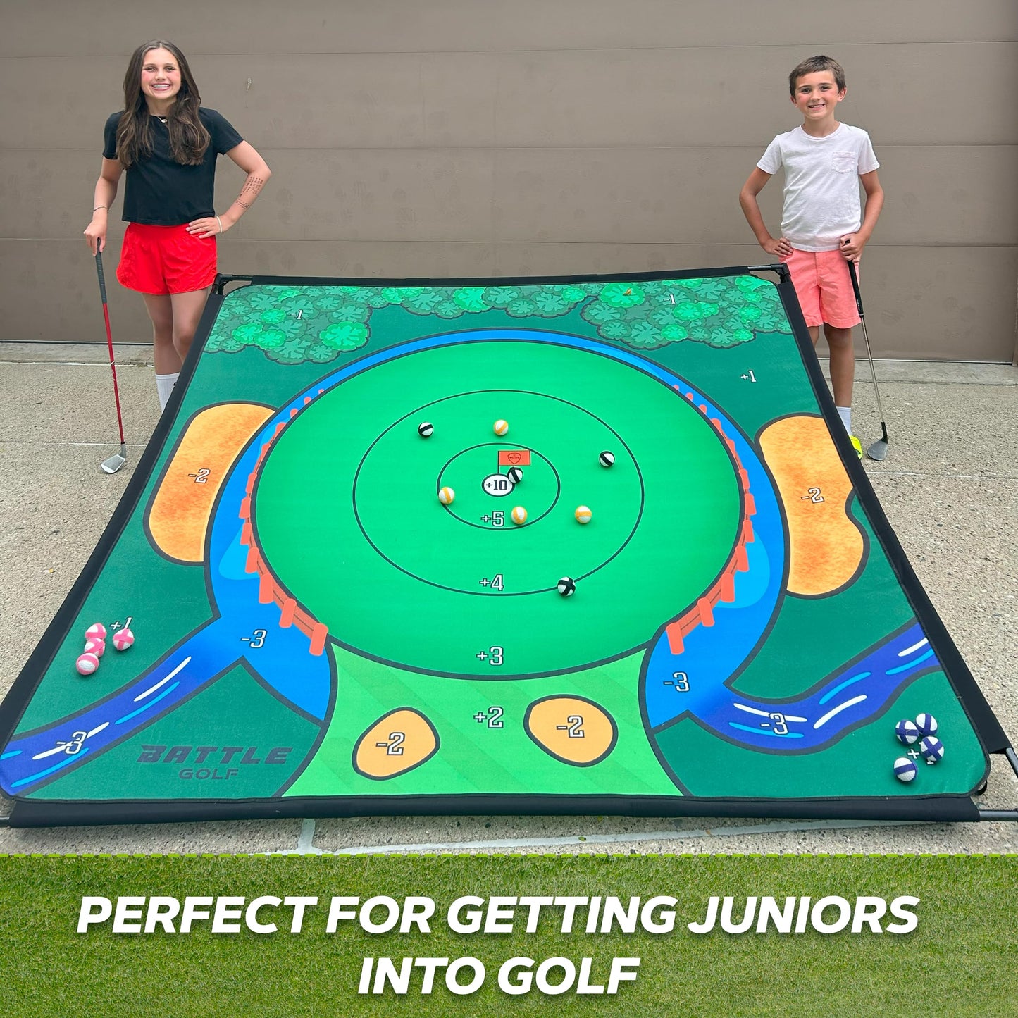 Battle Golf Chipping Game – Original Portable 4-Player Practice Arena (Indoor & Outdoor)