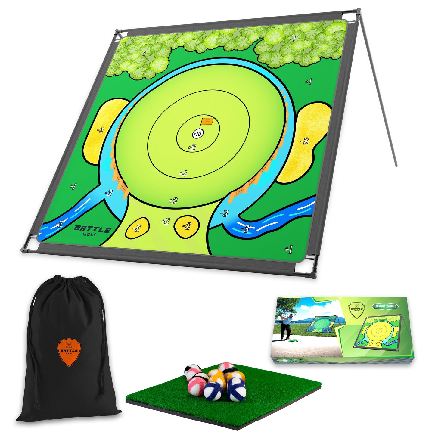 Battle Golf Chipping Game – Original Portable 4-Player Practice Arena (Indoor & Outdoor)