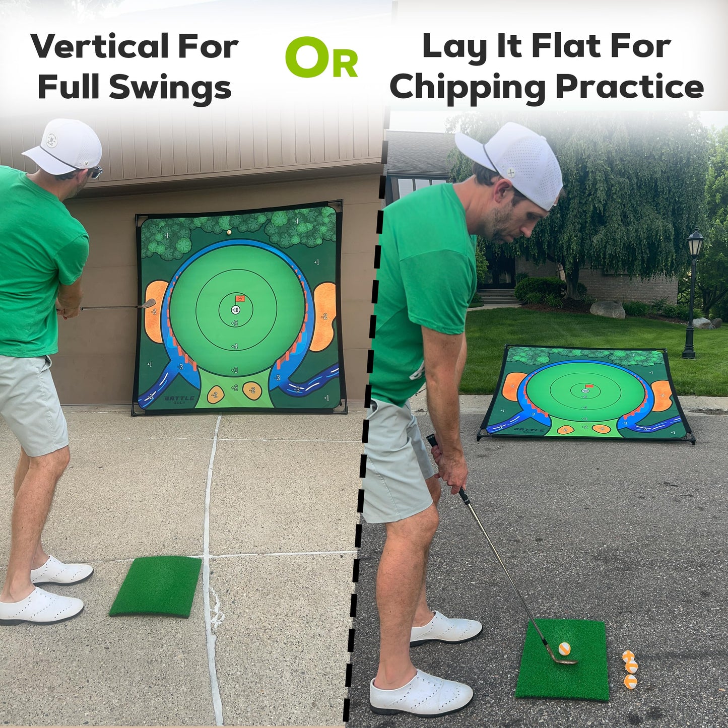 Battle Golf Chipping Game – Original Portable 4-Player Practice Arena (Indoor & Outdoor)