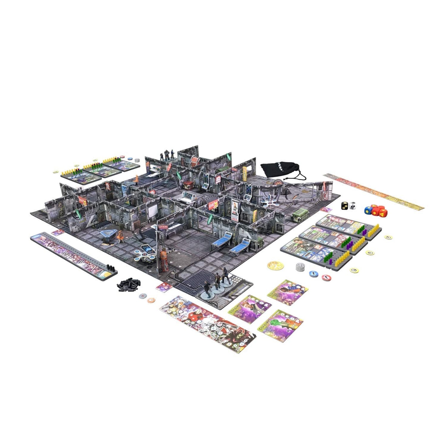 Battle Systems Core Space Starter Set | 20 PVC Miniatures, Neoprene Mat, Modular 3D Terrain