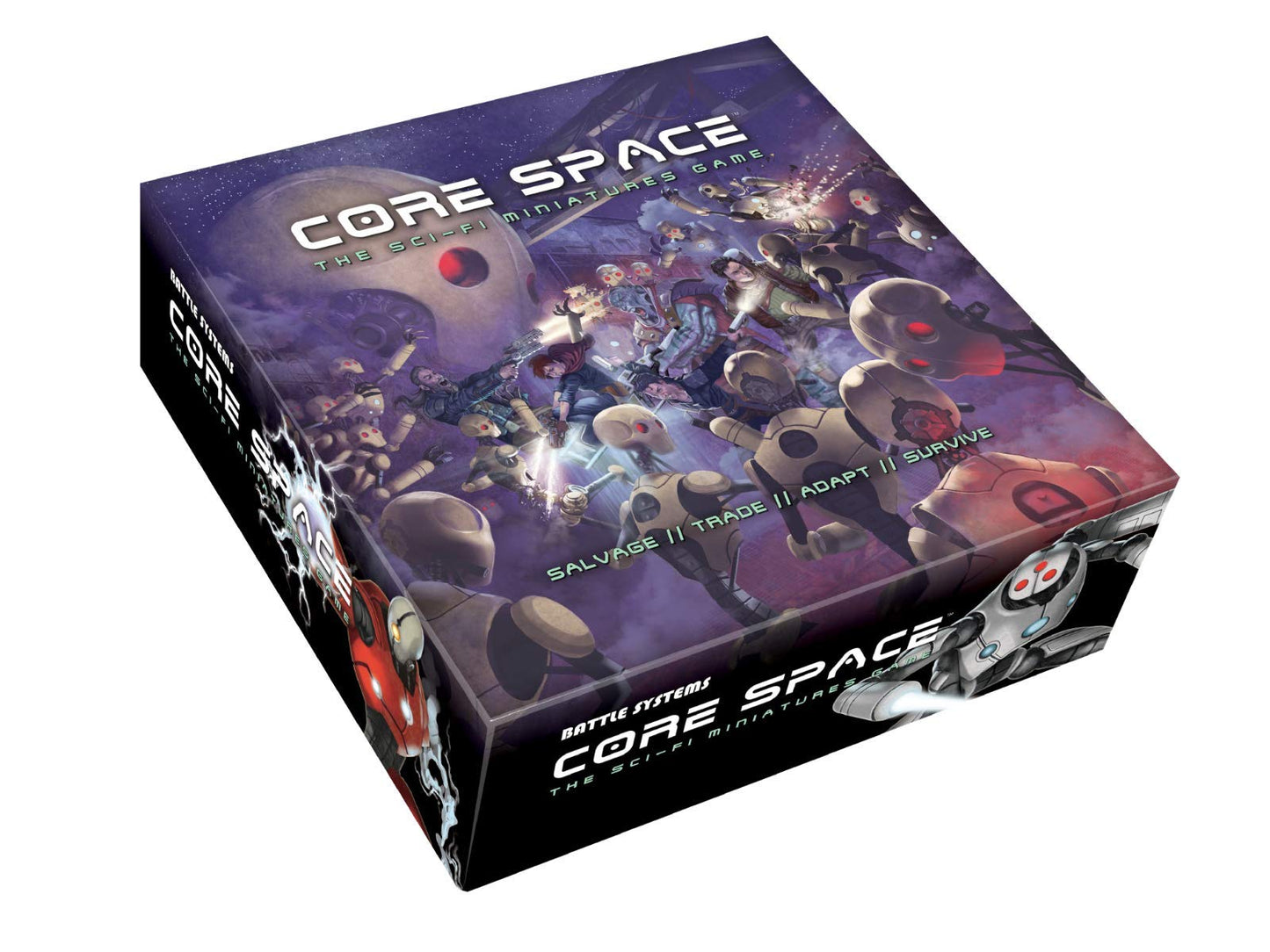 Battle Systems Core Space Starter Set | 20 PVC Miniatures, Neoprene Mat, Modular 3D Terrain