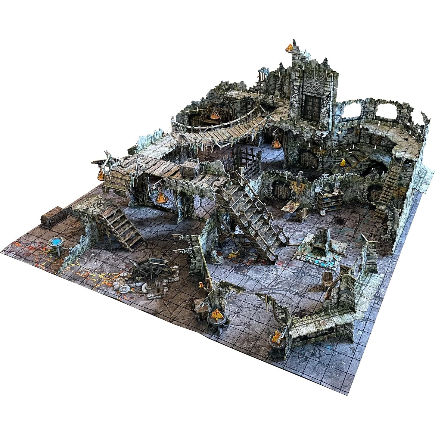 Battle Systems Fantasy Dungeon Terrain Core Set – Modular, Full-Color Cardstock (Double-Sided)