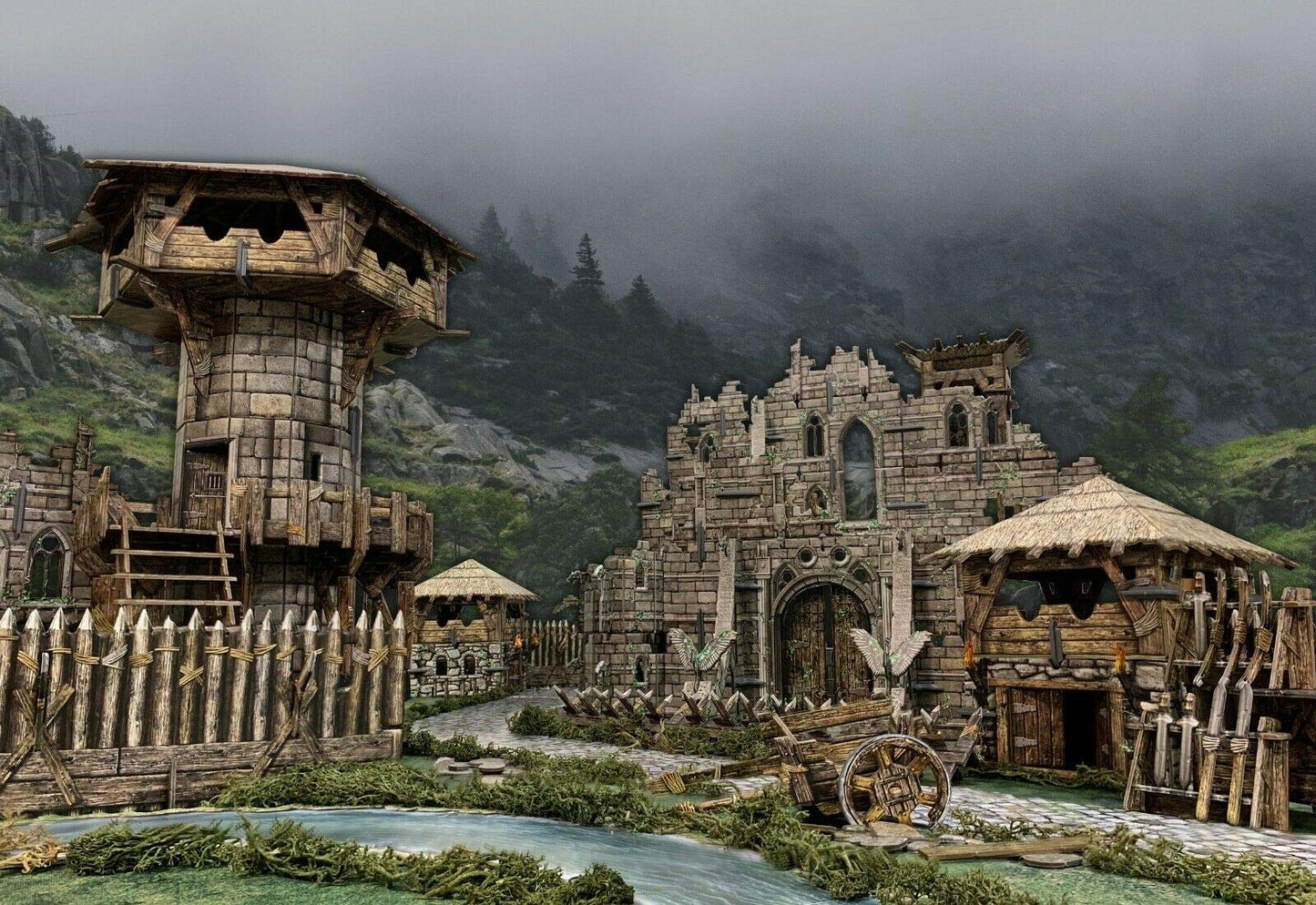 Battle Systems Fantasy Terrain Battlefield Core Set – 28-35mm Wargaming Terrain