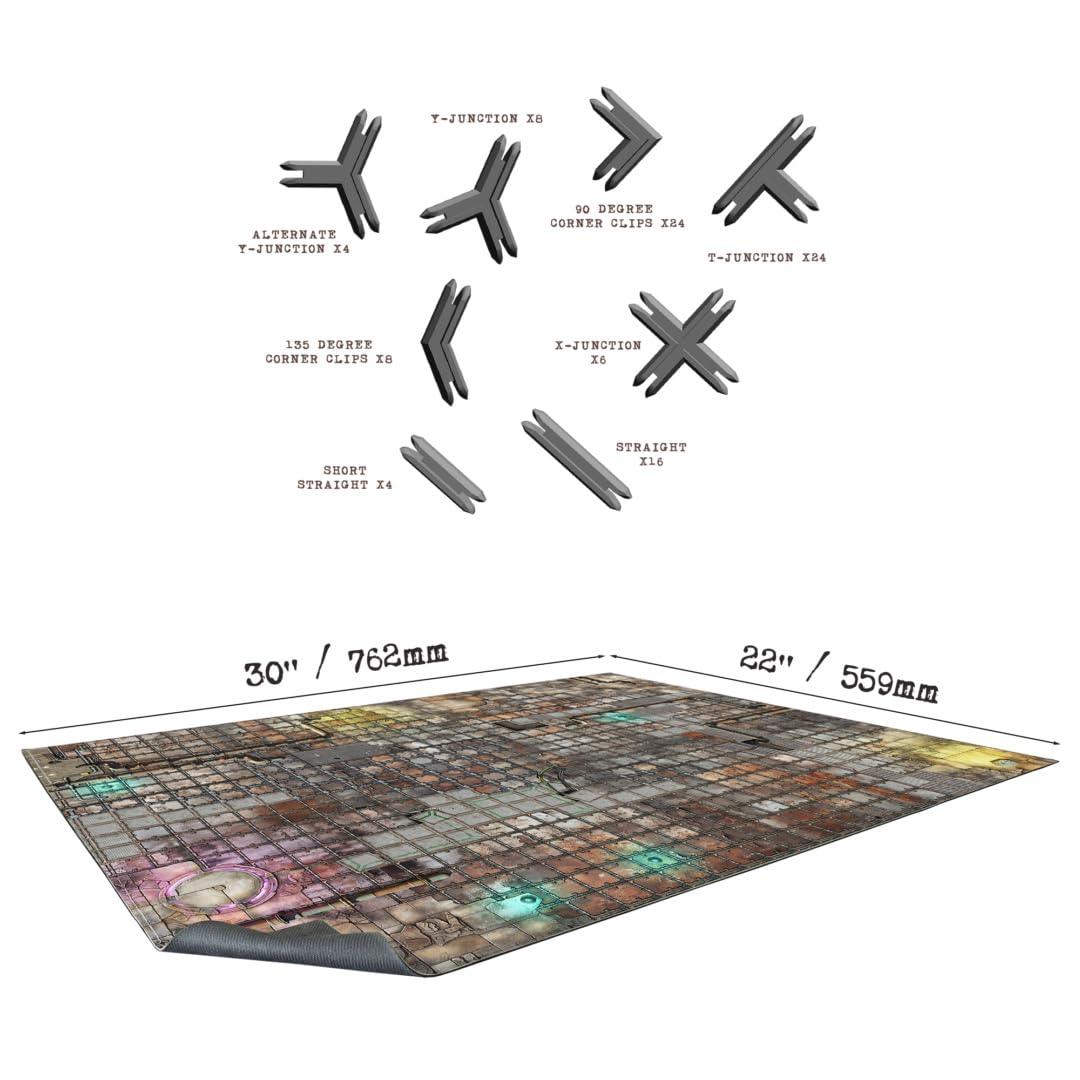Battle Systems Sci-fi Terrain: Gothic Cityscape Core Set for 28-35mm RPG/Wargames | 40k Necromunda Card Scenery